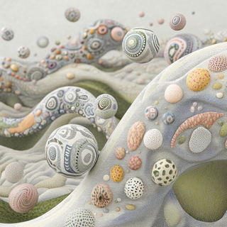 Archipelago Parallax style, Midjourney V6.1: abstract 3D render