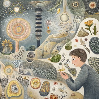 Archipelago Parallax style, Midjourney V6.1: editorial illustration for popular scientific magazine cover