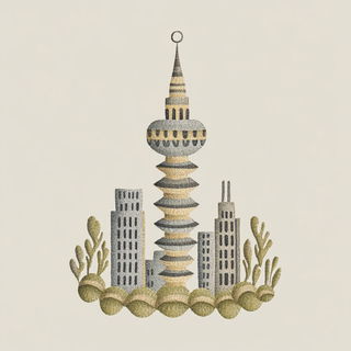 Archipelago Parallax style, Midjourney V6.1: bold minimalist logo design for Istanbul city municipal services