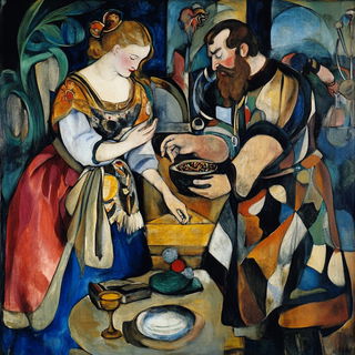 Scumbletide style, Midjourney V6.1: classical 18th-century oil painting
