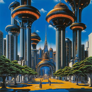 Obsidian Cartograph style, Midjourney V6.1: megacity with futuristic bioarchitecture