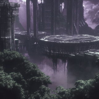 Tasselgraphica style, Midjourney V6.1: megacity with futuristic bioarchitecture