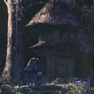 Tasselgraphica style, Midjourney V6.1: retro fairy-tale illustration