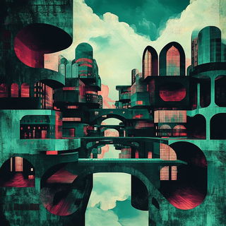 Frostflare style, Midjourney V6.1: megacity with futuristic bioarchitecture
