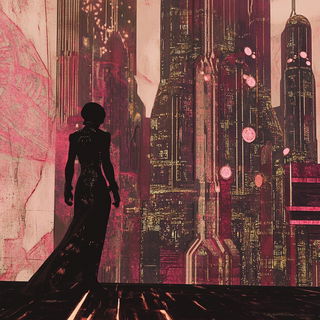 Posterbinding style, Midjourney V6.1: cinematic shot from sci-fi movie