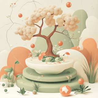 Radiant Kicker style, Midjourney V6.1: abstract 3D render