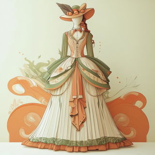 Radiant Kicker style, Midjourney V6.1: haute-couture fashion outfit
