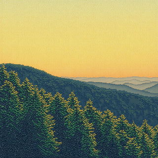 Lithomosaicism style, Midjourney V6.1: realistic landscape photograph of quiet dawn