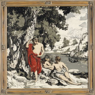 Cryogeometry style, Midjourney V6.1: classical 18th-century oil painting