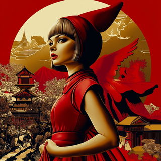 Inkruin style, Midjourney V6.1: retro fairy-tale illustration