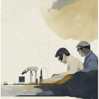 Pylon Redoubt style, Midjourney V6.1: editorial illustration for popular scientific magazine cover