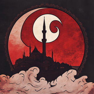 Volcanic Fableprint style, Midjourney V6.1: bold minimalist logo design for Istanbul city municipal services
