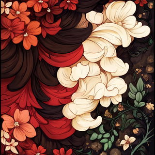 Volcanic Fableprint style, Midjourney V6.1: creative pattern composition