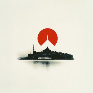 Botanical Railorphism style, Midjourney V6.1: bold minimalist logo design for Istanbul city municipal services