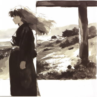 Botanical Railorphism style, Midjourney V6.1: black-and-white manga comic strip