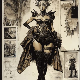 Mistral Caravanserai style, Midjourney V6.1: haute-couture fashion outfit