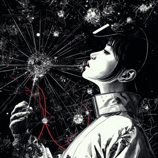 Switchyard Manga Brutalism style, Midjourney V6.1: editorial illustration for popular scientific magazine cover