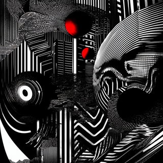 Switchyard Manga Brutalism style, Midjourney V6.1: creative pattern composition