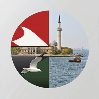 Mythodye style, Midjourney V6.1: bold minimalist logo design for Istanbul city municipal services