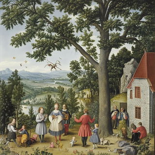Mythodye style, Midjourney V6.1: classical 18th-century oil painting