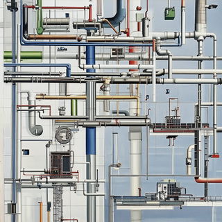 Mythodye style, Midjourney V6.1: technical infrastructure blueprint schematics