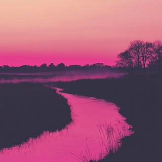 Photostat Baroque style, Midjourney V6.1: realistic landscape photograph of quiet dawn