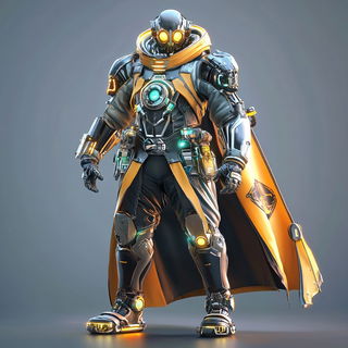 Floranarrative style, Midjourney V6.1: concept art character design of retropunk steam knight