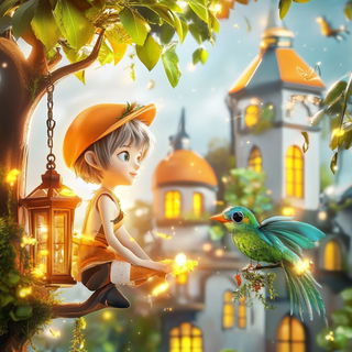 Floranarrative style, Midjourney V6.1: retro fairy-tale illustration