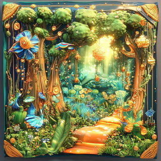 Floranarrative style, Midjourney V6.1: traditional folk art