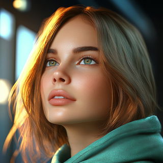 Floranarrative style, Midjourney V6.1: photographic portrait of female protagonist