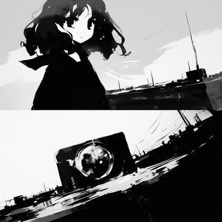 Lithic Ravage style, Midjourney V6.1: black-and-white manga comic strip