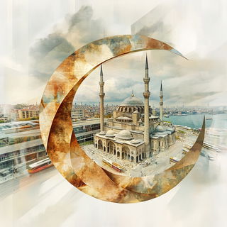 Chromogravure style, Midjourney V6.1: bold minimalist logo design for Istanbul city municipal services