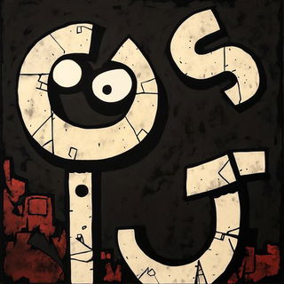 Gearfall Verticalism style, Midjourney V6.1: typographic composition with large letters