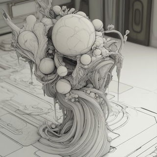 Charcoal Glaciera style, Midjourney V6.1: abstract 3D render