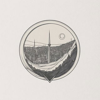 Charcoal Glaciera style, Midjourney V6.1: bold minimalist logo design for Istanbul city municipal services