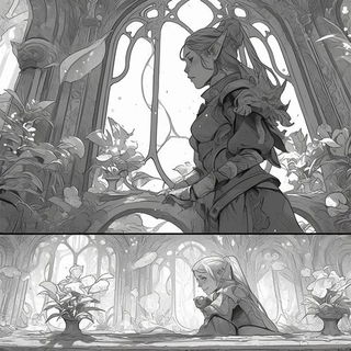 Charcoal Glaciera style, Midjourney V6.1: black-and-white manga comic strip