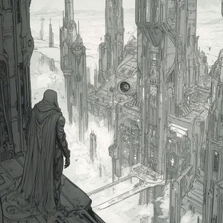 Charcoal Glaciera style, Midjourney V6.1: cinematic shot from sci-fi movie