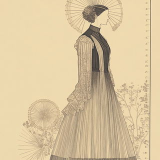 Fleckmarine style, Midjourney V6.1: haute-couture fashion outfit