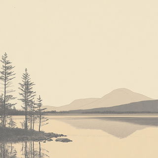 Fleckmarine style, Midjourney V6.1: realistic landscape photograph of quiet dawn