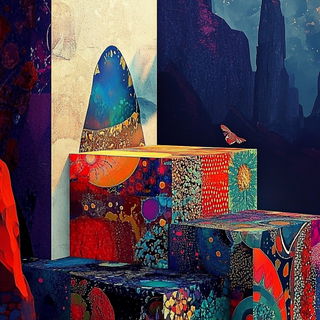 Adobe Coil House style, Midjourney V6.1: abstract 3D render