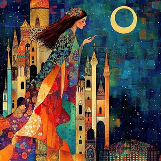 Adobe Coil House style, Midjourney V6.1: retro fairy-tale illustration