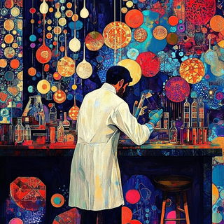 Adobe Coil House style, Midjourney V6.1: editorial illustration for popular scientific magazine cover