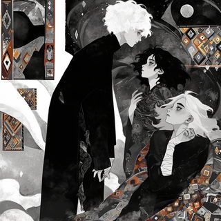 Adobe Coil House style, Midjourney V6.1: black-and-white manga comic strip