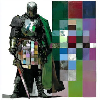 Panacea Toy Myth style, Midjourney V6.1: concept art character design of retropunk steam knight