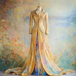 Cypress Broadsheet style, Midjourney V6.1: haute-couture fashion outfit