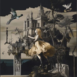 Aster Vale Editorial School style, Midjourney V6.1: retro fairy-tale illustration