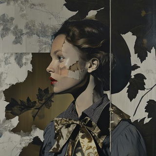 Aster Vale Editorial School style, Midjourney V6.1: photographic portrait of female protagonist