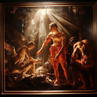 Carnivaleak style, Midjourney V6.1: classical 18th-century oil painting