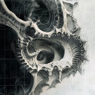 Ceramotype style, Midjourney V6.1: abstract 3D render