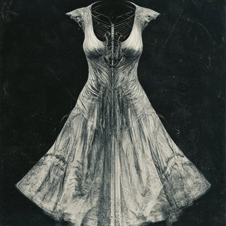 Ceramotype style, Midjourney V6.1: haute-couture fashion outfit